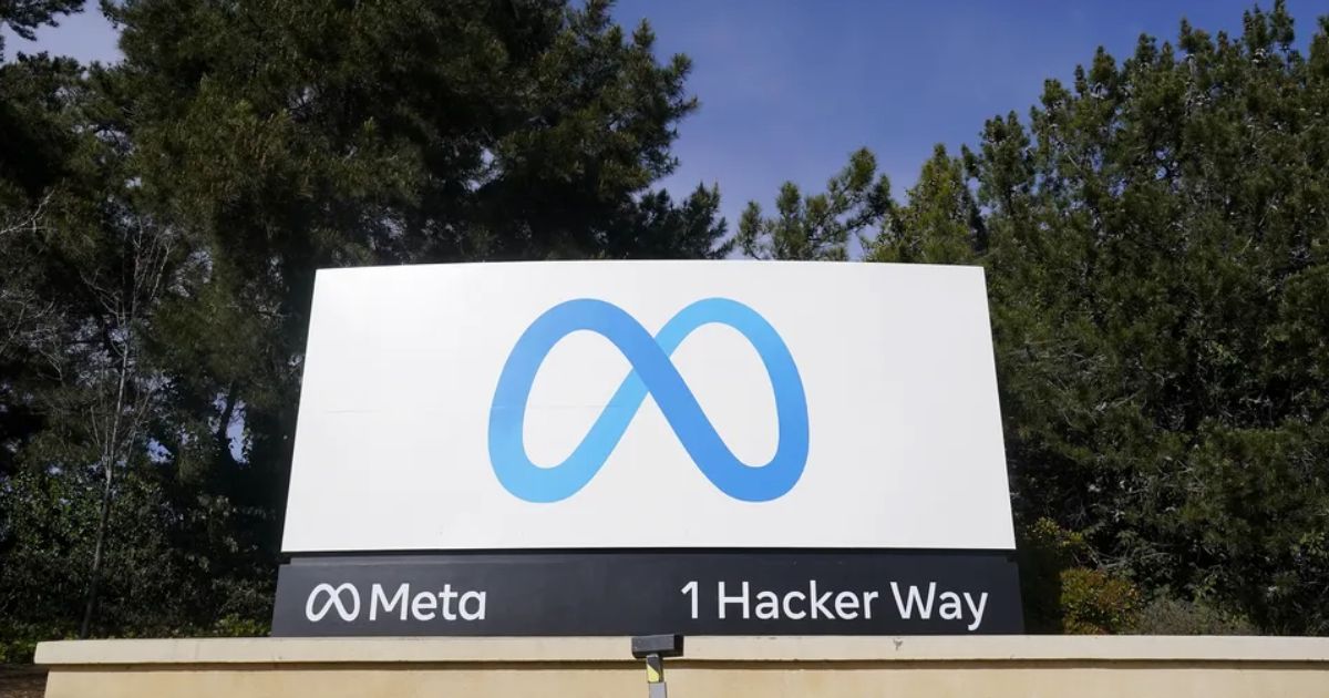 Fachada da Meta, dona de Facebook e Instagram. — Foto: Jeff Chiu/AP