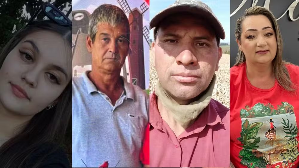 Julia Kwapis, Claudino Risso, Jurandir Nogueira Ferreira, Adriane Maria de Moura - Vítimas do tornado no Paraná - Imagens cedidas pelas famílias